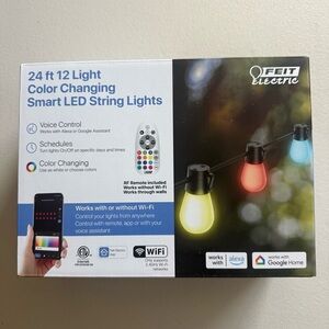 Feit Electric Smart LED String 12 Lights Color Changing - Multicolored 24ft
